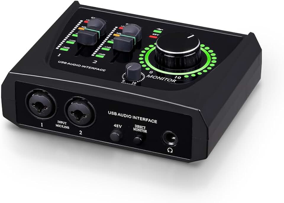 BOMGE mini 2 Channel USB Audio Interface for Recording, Streaming and Podcasting