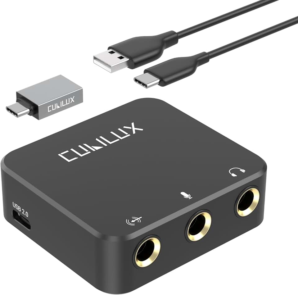 Cubilux HLMS-C5 USB to 6.35mm Audio Interface for Recording, Streaming, Podcasting