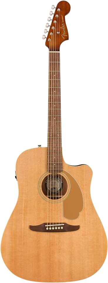 Fender Redondo Player Acoustic Guitar, with 2-Year Warranty, Natural, Walnut Fingerboard