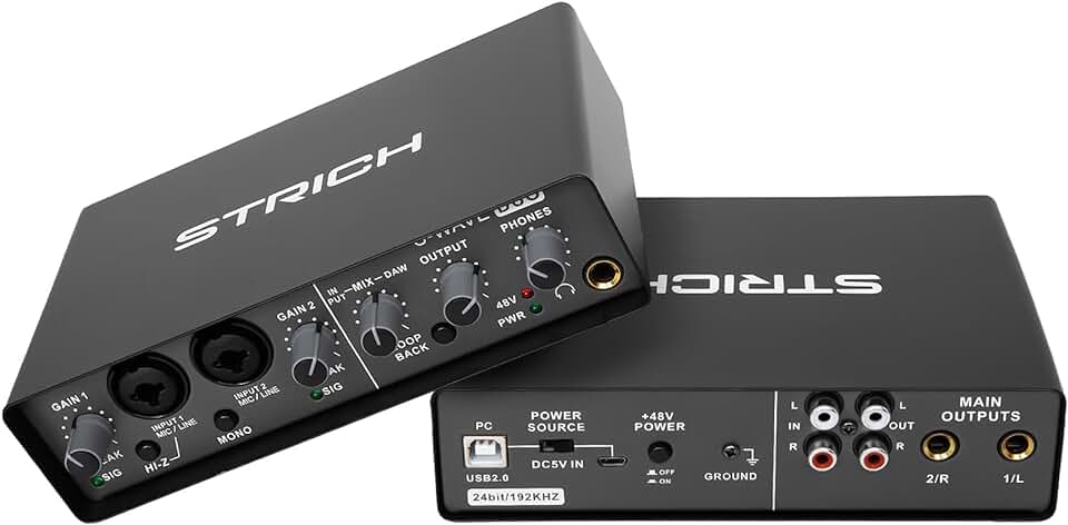 2×2 USB Audio Interface for Streaming, Recording and Podcasting, 24Bit/192kHz High-Fidelity