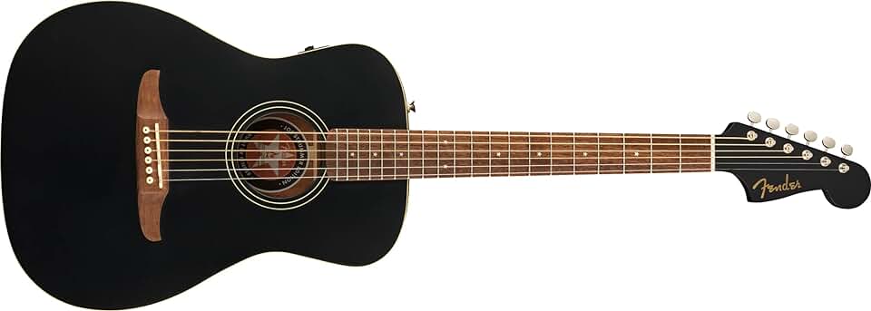 Fender Joe Strummer Campfire Acoustic Guitar, with 2-Year Warranty, Black Matte, Walnut Fingerboard, with Gig Bag