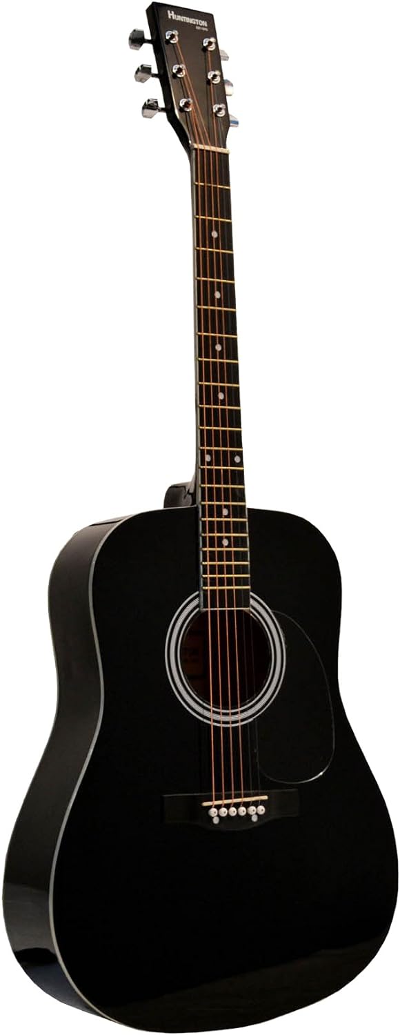 GA41PS-BK Acoustic Guitar Dreadnaught Steel String with 1 String Winder, 2 String Sets and 3 Premium Picks, Black