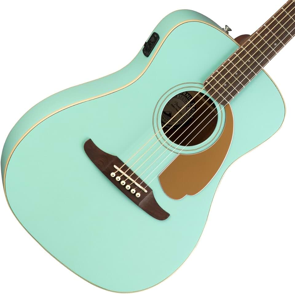 Fender Malibu Player Acoustic Guitar, with 2-Year Warranty, Aqua Splash, Walnut Fingerboard