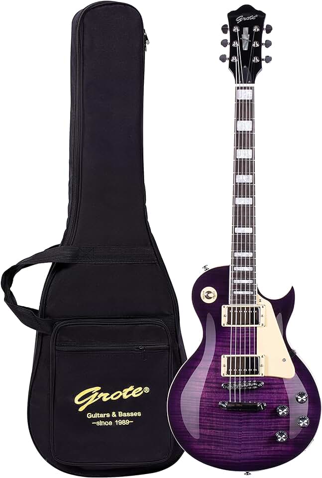 GROTE Guitar Solid Body Electric Guitar with Gigbag LPYS-006 (Purple)